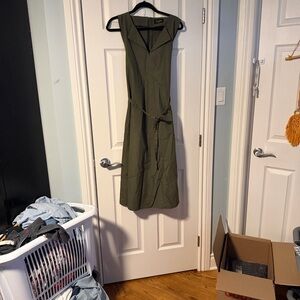 Elegant Asymmetrical Dress in Olive